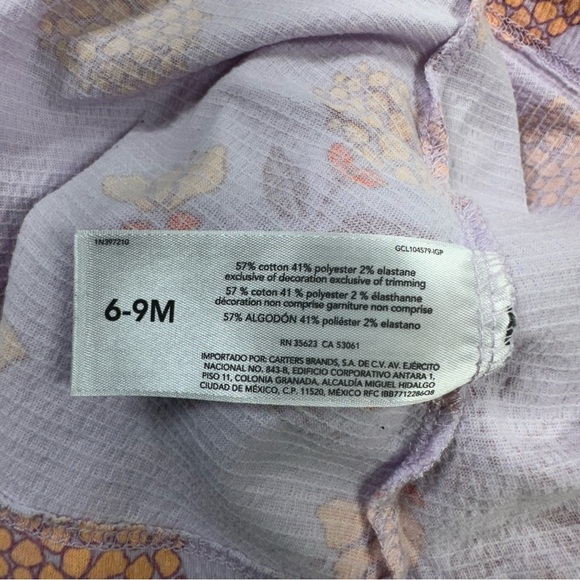 Child of Mine by Carter’s Floral Purple Ruffle Sleeve Dress Set - Picture 6 of 7